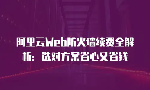 阿里云Web防火墙续费全解析：选对方案省心又省钱