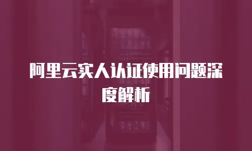 阿里云实人认证使用问题深度解析