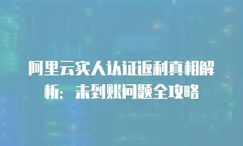 阿里云实人认证返利真相解析：未到账问题全攻略