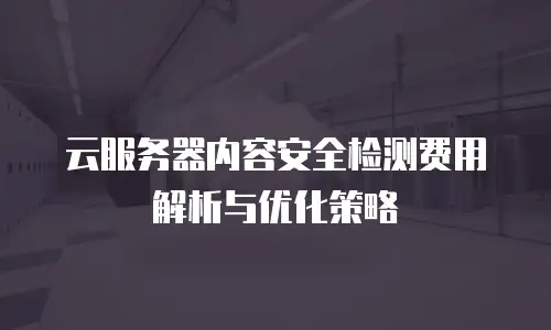 云服务器内容安全检测费用解析与优化策略