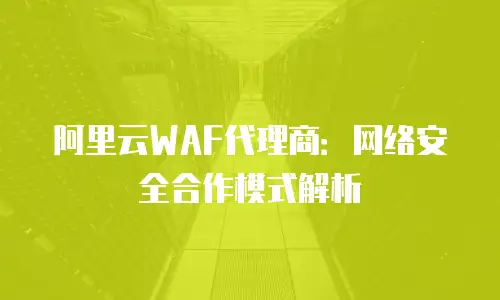 阿里云WAF代理商：网络安全合作模式解析
