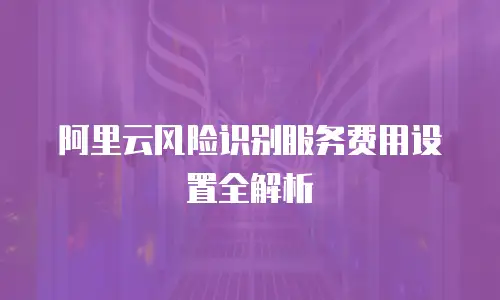阿里云风险识别服务费用设置全解析