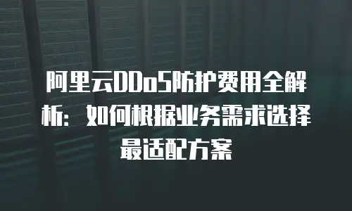 阿里云DDoS防护费用全解析：如何根据业务需求选择最适配方案