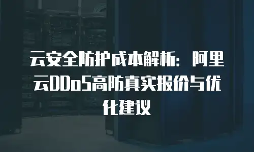 云安全防护成本解析：阿里云DDoS高防真实报价与优化建议