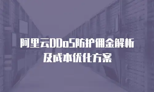 阿里云DDoS防护佣金解析及成本优化方案