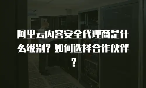 阿里云内容安全代理商是什么级别？如何选择合作伙伴？