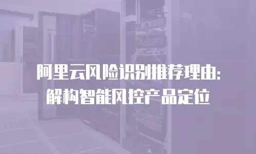 阿里云风险识别推荐理由：解构智能风控产品定位