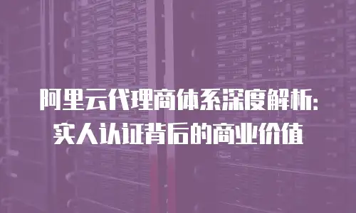 阿里云代理商体系深度解析：实人认证背后的商业价值