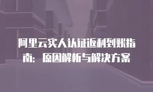 阿里云实人认证返利到账指南：原因解析与解决方案