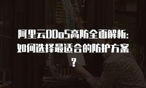 阿里云DDoS高防全面解析：如何选择最适合的防护方案？