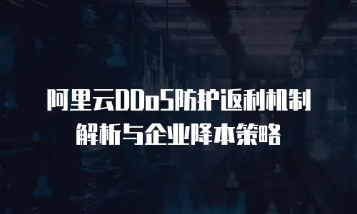 阿里云DDoS防护返利机制解析与企业降本策略