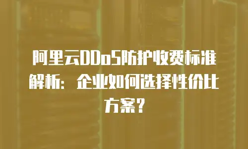 阿里云DDoS防护收费标准解析：企业如何选择性价比方案？