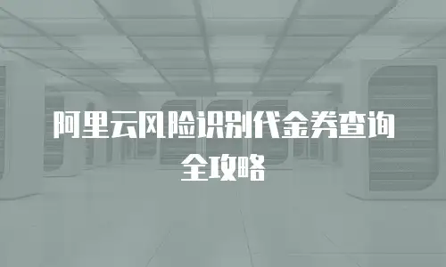 阿里云风险识别代金券查询全攻略