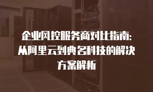 企业风控服务商对比指南：从阿里云到典名科技的解决方案解析