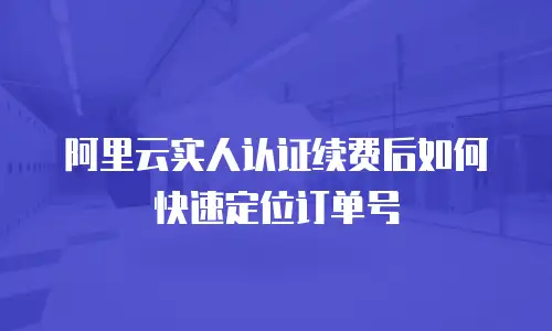 阿里云实人认证续费后如何快速定位订单号
