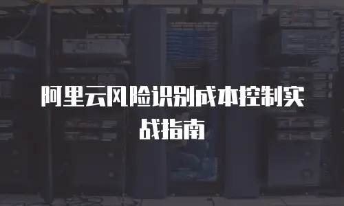 阿里云风险识别成本控制实战指南