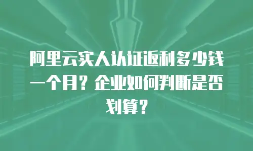 阿里云实人认证返利多少钱一个月？企业如何判断是否划算？