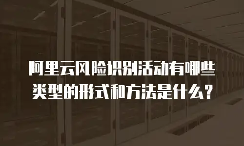 阿里云风险识别活动有哪些类型的形式和方法是什么？
