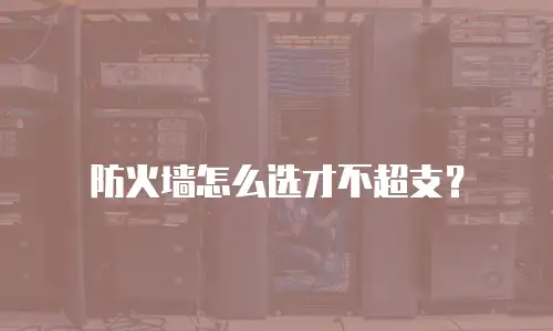 防火墙怎么选才不超支？