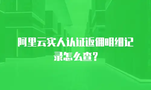 阿里云实人认证返佣明细记录怎么查？