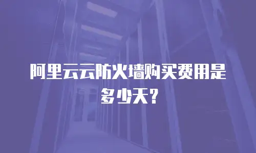 阿里云云防火墙购买费用是多少天？