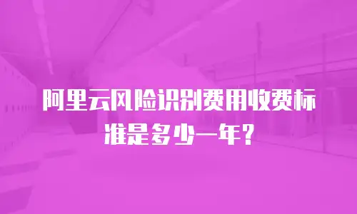 阿里云风险识别费用收费标准是多少一年？