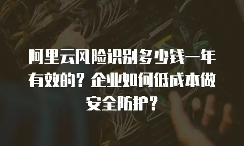 阿里云风险识别多少钱一年有效的？企业如何低成本做安全防护？