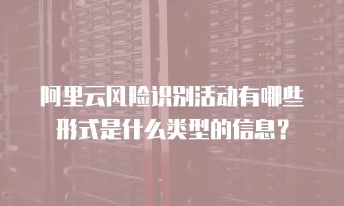 阿里云风险识别活动有哪些形式是什么类型的信息？