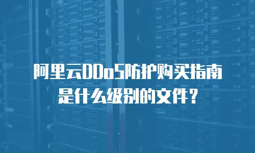 阿里云DDoS防护购买指南是什么级别的文件？
