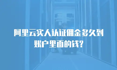 阿里云实人认证佣金多久到账户里面的钱？