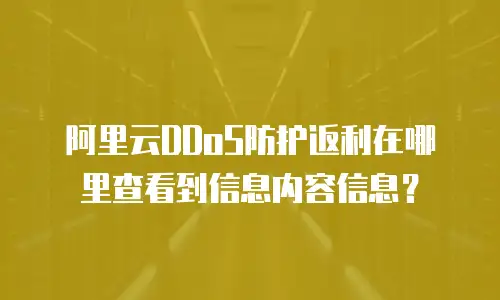 阿里云DDoS防护返利在哪里查看到信息内容信息？