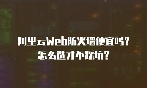 阿里云Web防火墙便宜吗？怎么选才不踩坑？