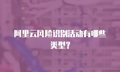 阿里云风险识别活动有哪些类型？
