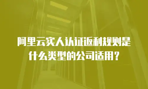 阿里云实人认证返利规则是什么类型的公司适用？