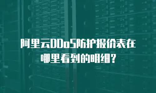 阿里云DDoS防护报价表在哪里看到的明细？