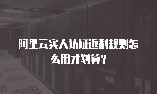 阿里云实人认证返利规则怎么用才划算？