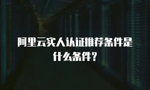 阿里云实人认证推荐条件是什么条件？