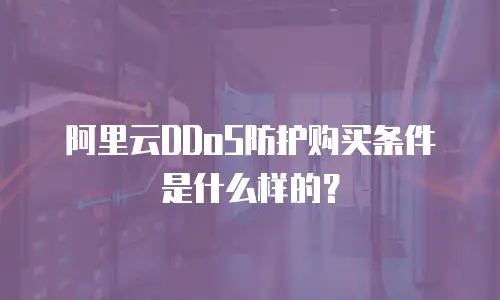 阿里云DDoS防护购买条件是什么样的？