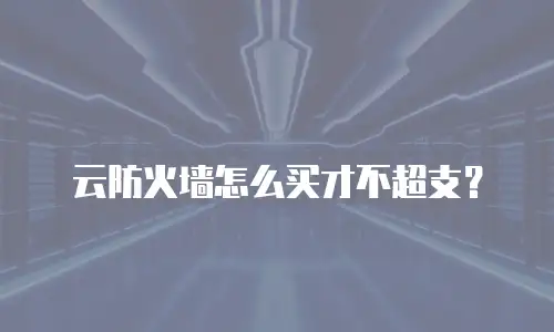 云防火墙怎么买才不超支？