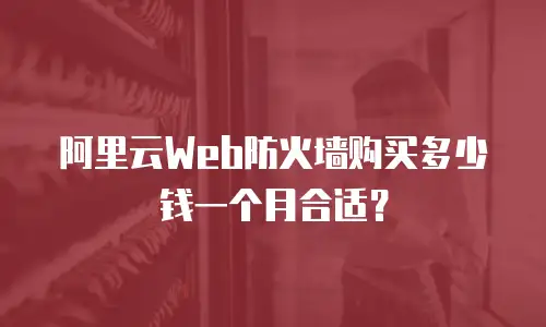 阿里云Web防火墙购买多少钱一个月合适？