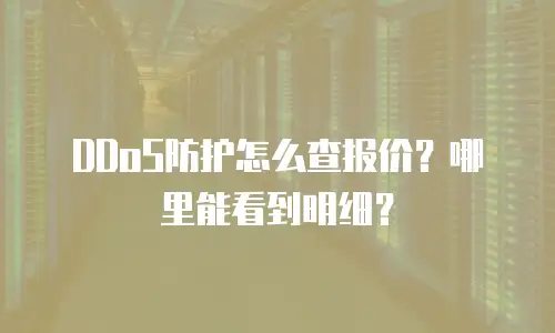 DDoS防护怎么查报价？哪里能看到明细？