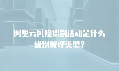 阿里云风险识别活动是什么级别管理类型？