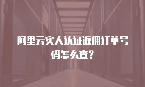 阿里云实人认证返佣订单号码怎么查？