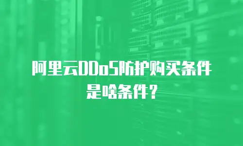 阿里云DDoS防护购买条件是啥条件？