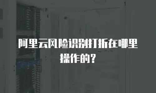 阿里云风险识别打折在哪里操作的？