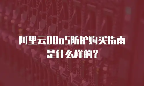 阿里云DDoS防护购买指南是什么样的？