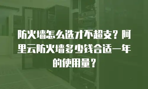 防火墙怎么选才不超支？阿里云防火墙多少钱合适一年的使用量？