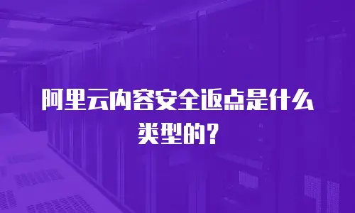 阿里云内容安全返点是什么类型的？
