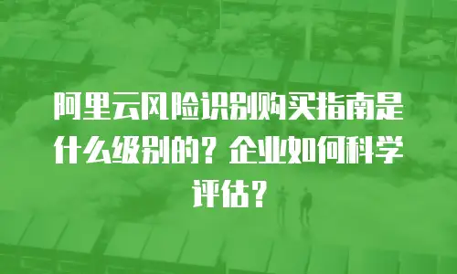 阿里云风险识别购买指南是什么级别的？企业如何科学评估？