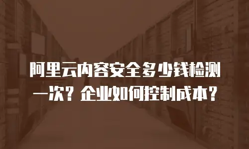 阿里云内容安全多少钱检测一次？企业如何控制成本？